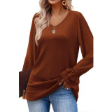 Flare Sleeve Solid Color T-Shirts