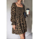 Leopard Long Sleeve Mini Dress