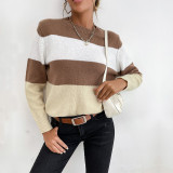 Stripe Long Sleeve Round Neck Sweater