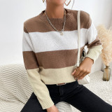 Stripe Long Sleeve Round Neck Sweater