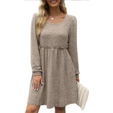 Long Sleeve Square Neck Mini Dress
