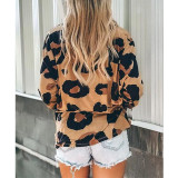 Leopard V-Neck Loose T-Shirts
