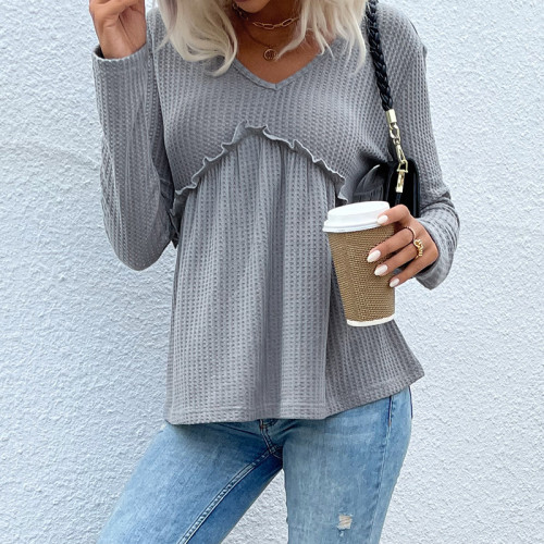 Solid Color Long Sleeve Sweaters