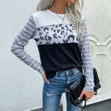 Leopard Long Sleeve Round Neck T-Shirts