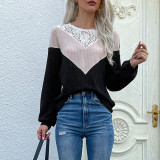 Lace Round Neck Knitted Shirts