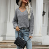 V-Neck Long Sleeve Loose Sweaters