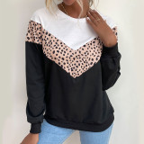 Round Neck Leopard Long Sleeve Sweaters