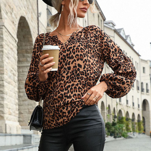 Vintage Leopard Long Sleeve Shirts