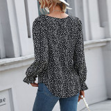 Round Neck Leopard Long Sleeve Shirts