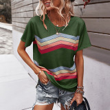 Short Sleeve Round Neck Contrast T-Shirts