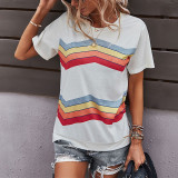 Short Sleeve Round Neck Contrast T-Shirts