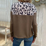 Long Sleeve Leopard Knit T-Shirts