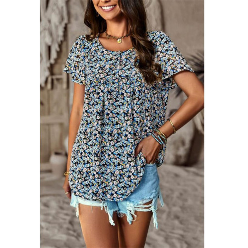 Round Neck Floral Print T-Shirts