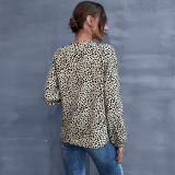 Leopard Crew Neck Long Sleeve Shirts