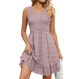 Sleeveless V-Neck Chiffon Mini Dress