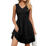 Sleeveless V-Neck Chiffon Mini Dress