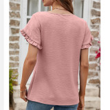 Round Neck Lace Short Sleeve T-Shirts