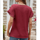 Round Neck Lace Short Sleeve T-Shirts