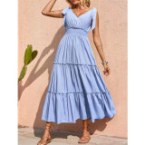 Summer V-Neck Sleeveless Maxi Dress