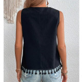 Ethnic Style V-Neck Embroidery Tank Tops