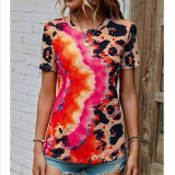 Colored Leopard Print Short Sleeve T-Shirts