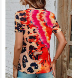 Colored Leopard Print Short Sleeve T-Shirts