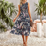 Sleeveless Floral Print Maxi Dress