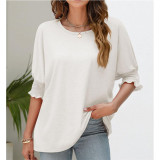 Solid Color Round Neck Short Sleeve T-Shirts
