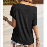 Solid Color Casual Short Sleeve T-Shirts