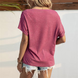Solid Color Casual Short Sleeve T-Shirts