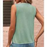Elegant Pleated V-Neck Tank Top