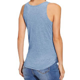Summer Sleeveless Button Up Sports Tank Top T-shirt