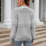 Solid Color Knit Long Sleeve Hollow Sweaters