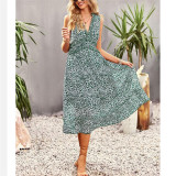 Floral Print V-Neck Sleeveless Maxi Dress