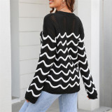 Long Sleeve Wave Pattern Hollow Sweaters