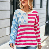 Loose Striped Round Neck Sweaters