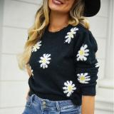 Little Daisy Round Neck Knitted Sweaters
