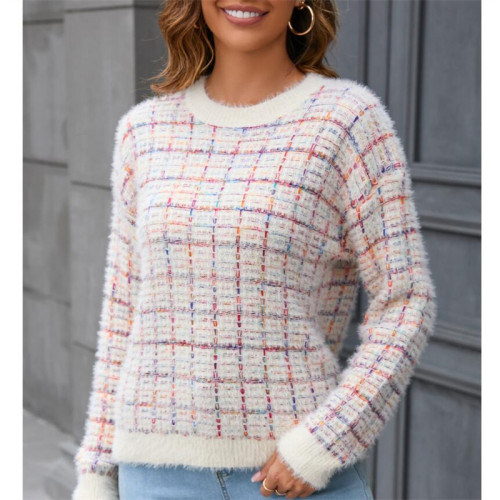 Plush Round Neck Versatile Sweaters