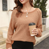 Solid Color Long Sleeve Pullover Sweaters