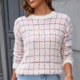 Plush Round Neck Versatile Sweaters