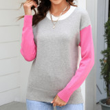 Round Neck Color Matching Fashion Knit