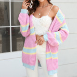 Large Patchwork Fashionable Cardigan Sweater