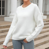 Solid Color Versatile Knit Pullover Sweater Underlay