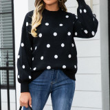 Knit Dot Pullover Large Sweater