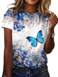 Butterfly printed short sleeved T-shirt top