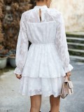 Solid Lace Jacquard Skirt