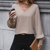 Women's Long Sleeved Solid Color Shirt