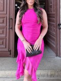 Sexy Tight Back Pleated Mid length Dress