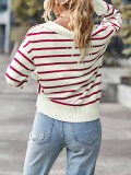 Striped Sweater Soft and Comfortable Warm Top Casual Women