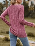 Women's Square Neck Solid Color Long Sleeved Sweater